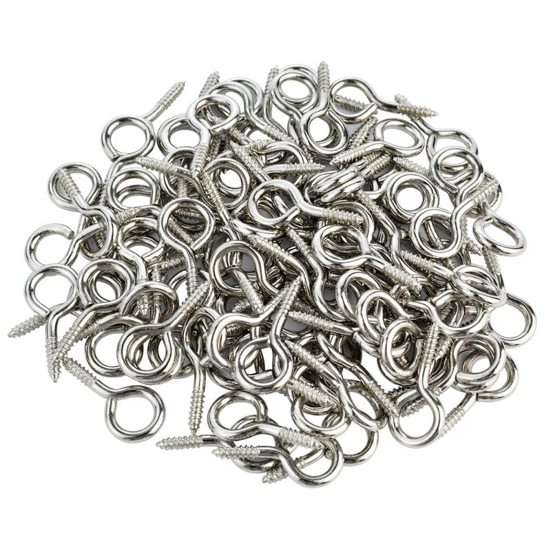 Wobe 100pcs Small Screw Eye Shape Hanging Screw Hooks 1" Lag Thread Self-Tapping Eyebolt Ring Zinc Plated Indoor and Outdoor - Image 5